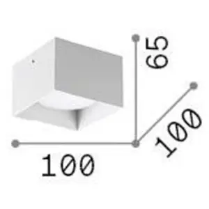 Ideallux Ideal Lux Downlight Spike Square, noir, aluminium, 10 x 10 cm pas cher