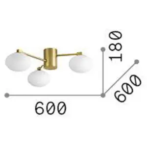 Comparateur de prix : Ideal Lux - hermes PL3 D60, Plafonnier