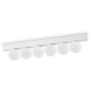 Comparateur de prix : Ideallux Ideal Lux - ping pong Plafonnier Globe 6 Lumières Blanc 1500Lm 3000K