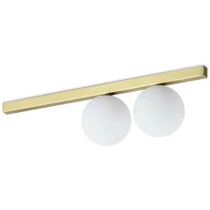 Ideallux Ideal Lux plafonnier Binomio couleur laiton 2flg métal verre pas cher