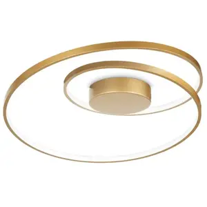 Ideal Lux - oz Plafonnier semi-encastré à led intégré en laiton 2700K