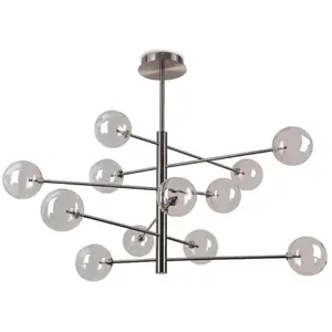 Ideal Lux - Equinoxe Plafonnier À 12 Bras Multiples, Gris Fumé pas cher