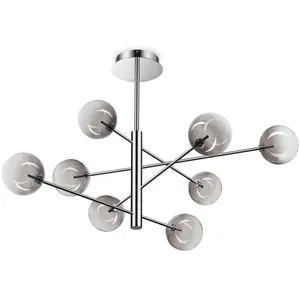 Ideal Lux - Equinoxe Plafonnier Suspendu À 8 Bras Multiples Gris Fumé