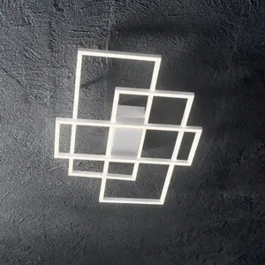 Comparateur de prix : Ideal Lux - Frame Plafonnier Semi-encastré À Led Intégré Rectangulaire Blanc 2700k