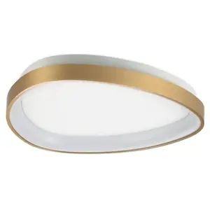 Comparateur de prix : Ideal Lux - gemini Plafonnier semi-encastré à led intégré de 42,5 cm en laiton 2700 k