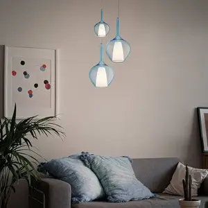 Ideallux Suspension Ideal Lux Kalique 1, bleue, Ø 18 cm, plastique