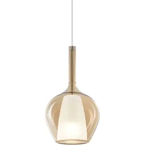 Ideallux Suspension Ideal Lux Kalique 1, couleur ambre, Ø 18 cm pas cher