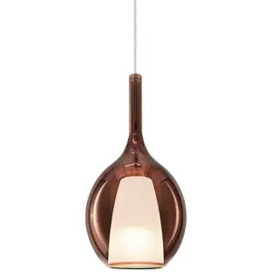 Ideallux Suspension Ideal Lux Kalique 2, couleur cuivre, Ø 18 cm