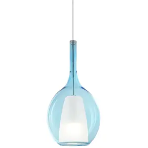 Ideallux Suspension Ideal Lux Kalique 2, bleue, Ø 18 cm, plastique