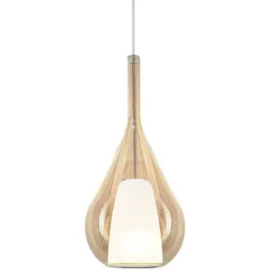 Ideallux Suspension Ideal Lux Kalique 3, couleur ambre, Ø 18 cm