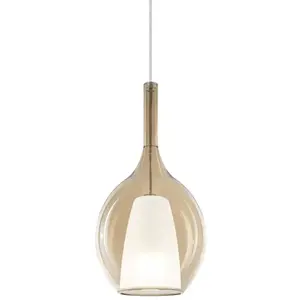 Ideallux Suspension Ideal Lux Kalique 2, couleur ambre, Ø 18 cm pas cher