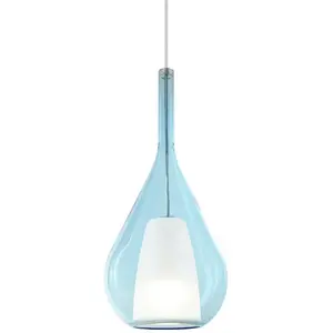 Ideallux Suspension Ideal Lux Kalique 3, bleue, Ø 18 cm, plastique
