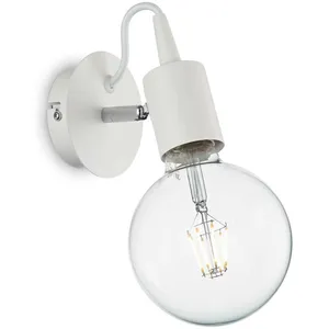 IDEAL LUX Applique murale blanche edison 1 ampoule pas cher