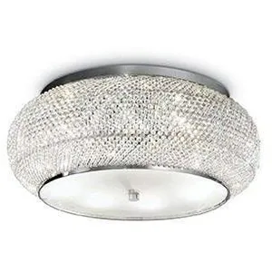 Pasha' - Plafonnier à 10 ampoules au chrome, cristal, E14 - Ideal Lux