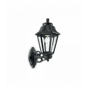 IDEAL LUX Applique murale Noire anna 1 ampoule - Noir