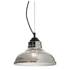 Comparateur de prix : IDEAL LUX Suspension Bistro Verre,métal Noir,gris fumé 1 ampoule 30cm - Gris noir