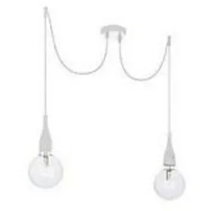 IDEAL LUX Suspension blanche minimal 2 ampoules pas cher