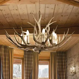 Comparateur de prix : Chalet - Lustre à 8 ampoules, brun clair, E14 - Ideal Lux