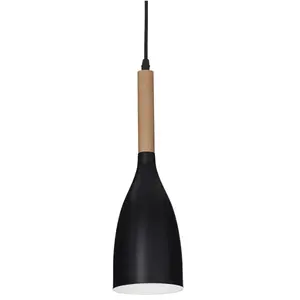 Comparateur de prix : Ideallux Suspension Manhattan finition en bois, noire