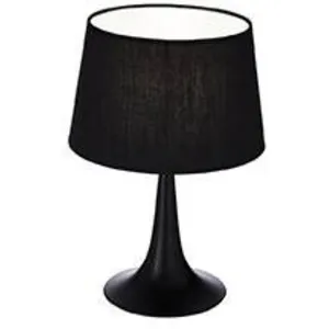 Comparateur de prix : Ideal Lux London - Petite Lampe De Table À 1 Lumière Noire, E27