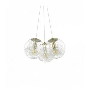 Ideal Lux - Mapa - Suspension à 3 ampoules au plafond en laiton