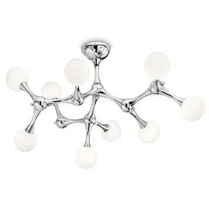 Comparateur de prix : Ideal Lux Nodino - Plafonnier À 9 Bras Moyens, Blanc, G9