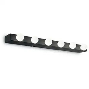 Comparateur de prix : Ideal lux prive - applique murale à 6 lumières, noir
