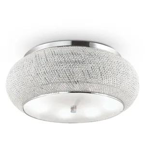 Ideal Lux Plafonnier Design Pasha Métal Chrome 14 ampoules 28cm