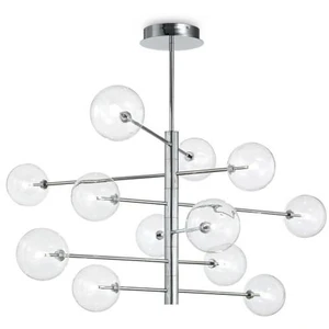 Ideal lux equinoxe - plafonnier à 12 ampoules à bras multiples, chrome
