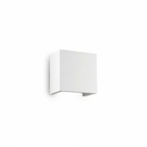 Comparateur de prix : IDEAL LUX Applique murale Flash Gypse blanc 1 ampoule 12,5cm - Blanc