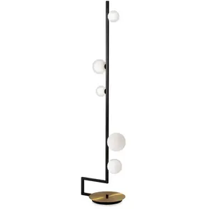 Comparateur de prix : Lampadaire - Ideal Lux - BIRDS - Globe Noir - Métal - Verre - 5 ampoules G9