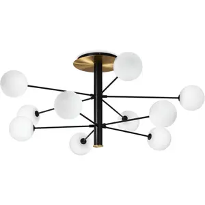 Ideallux Ideal Lux Cosmopolitan noir/laiton 10fl Ø 124 pas cher