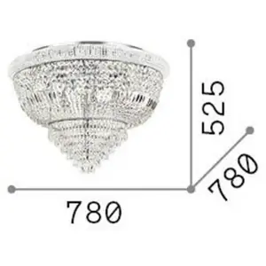 Comparateur de prix : Ideallux Ideal Lux plafonnier Dubai, chrome, cristal, Ø 78 cm