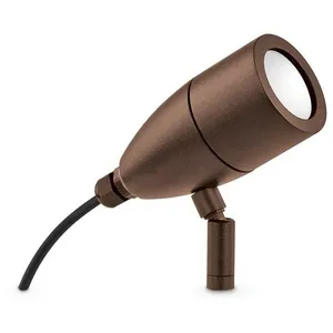 Ideal lux inside - lampe de projecteur d'affichage au sol extérieur 1 lumière café ip54, g9