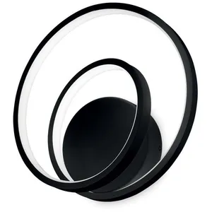 IDEAL LUX Applique murale led décorative swirl intégrée noir, 3000k