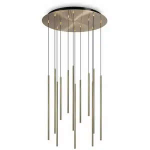 Comparateur de prix : Ideallux Ideal Lux Filo suspension LED à 12 lampes laiton