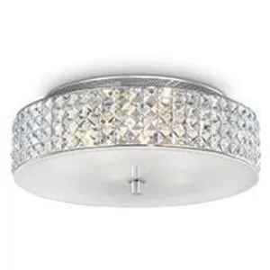 Ideal Lux Plafonnier Blanc en cristal ROMA 6 ampoules