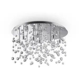 Comparateur de prix : Ideallux Ideal Lux plafonnier Neve 12 lampes chrome/clair Ø 63cm