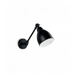 Ideal Lux Newton - Applique murale d'intérieur réglable à 1 lumière, noir mat, E27