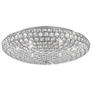 Comparateur de prix : Ideal Lux King - Grand Plafonnier D'intérieur À 9 Ampoules, Chrome, G9