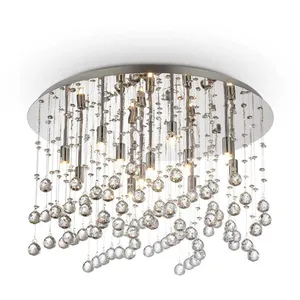 Ideal Lux Plafonnier Chrome en cristal MOONLIGHT 12 ampoules