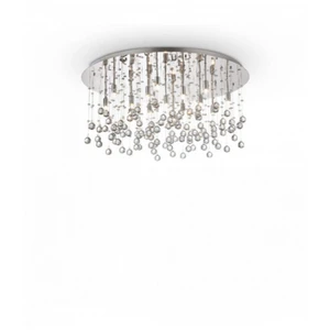 Ideal Lux Plafonnier Chrome en cristal MOONLIGHT 15 ampoules