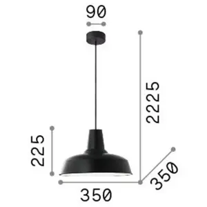 Comparateur de prix : Ideal Lux Moby - Luminaire Suspendu À 1 Dôme En Cuivre, E27
