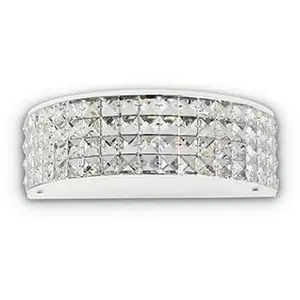 IDEAL LUX Applique murale chromée en cristal roma 2 ampoules