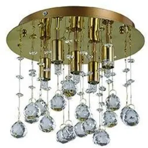 Ideal Lux Moonlight - Petit Plafonnier À 5 Ampoules, Doré, G9 pas cher
