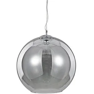 Ideal lux nemo - luminaire suspendu à 1 lumière, dôme moyen, gris, fumé, e27 pas cher