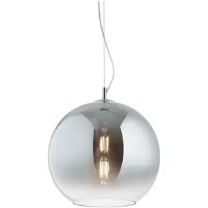 Ideal lux nemo - luminaire suspendu à 1 ampoule, petit dôme, gris, fumé, e27