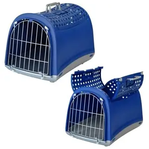 Apple VADIGRAN Transport plastique Linus Cabrio - 50x32x34,5 cm - Bleu - Pour chat TU pas cher