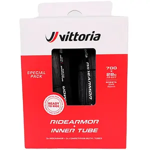 Comparateur de prix : Vittoria Pneu De Route 2x Ridearmor Tubeless 700c X 28 + 2x Competitio...