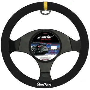 Comparateur de prix : Couvre volant Simoni Racing Look Carrera - 37-39cm - Noir / Jaune SRCVT27